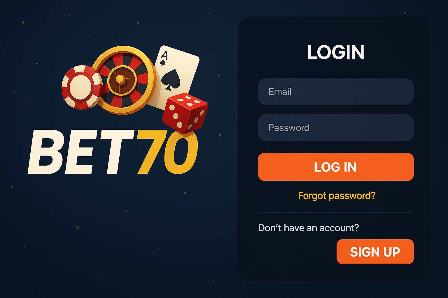 Login no Cassino BET70